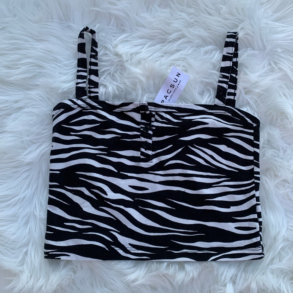 BRANDY MELVILLE NWT black and white zebra rosalie tank